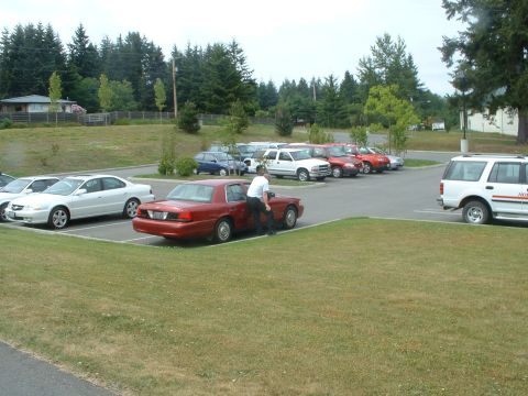 1999 Ford Crown Victoria - My dad (inside the car) Chatting with Fire Cheif Paul Nickols next to my car. Both are very good long-time friends. Both were volunteer fir…