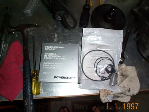 1992 Ford Bronco - Powersteering pump rebuild kit ordered from Advance, cost $15 bucks.