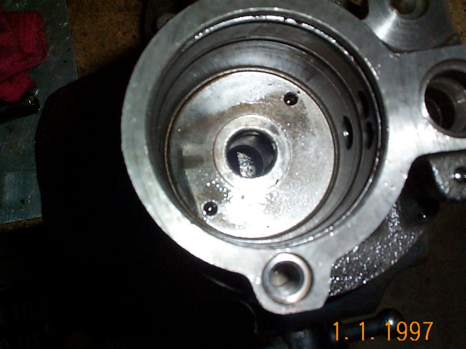 The inside of the pump housing with everything removed.