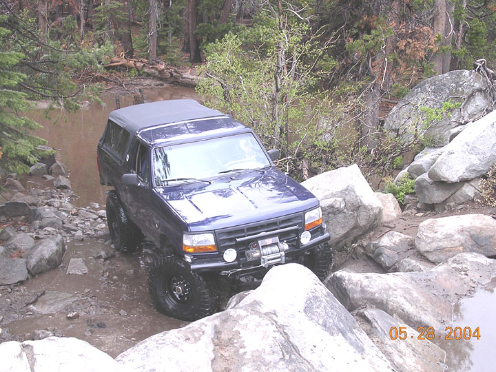 me starting to climb soup bowl, note the water behind.  there was LOTS of standing water all over the trail.  the pouring rain the night before didnt help things any