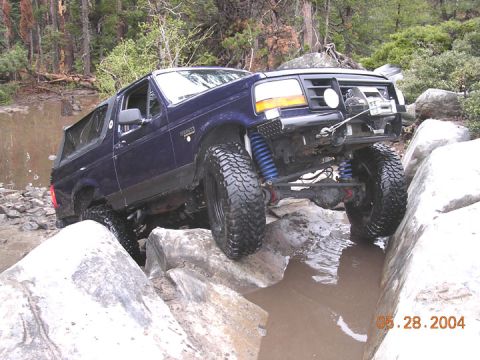 1994 Ford Bronco - ultimately, this water was making my tires to slick to grab hold. bill had the same problem, so we both ended up backing off it.
