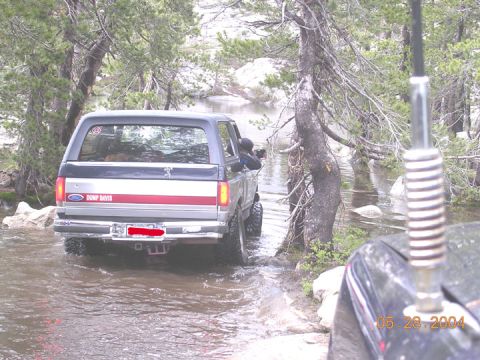 1994 Ford Bronco - one of many water crossings that got pretty deep. Andy is on 35, where the rest of us were bigger.