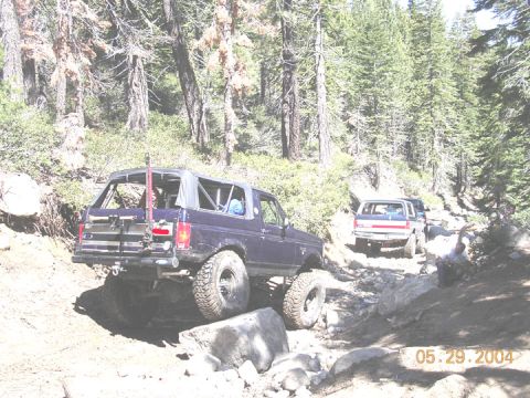 1994 Ford Bronco - throught the drop and down on the thr the rest of the big sluice