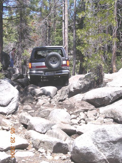 1994 Ford Bronco - Dan landed the tranny pan on a big rock, which dented up and prevented him from shifting out of 1st Low (luckily he had a forward gear) so…