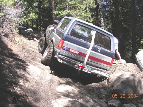 1994 Ford Bronco - here is andy passed the turn and into the off camber section on Cadillac. When you are big, it makes it tought to stay level and puts you t…