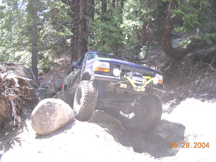 the other option on the off camber spot is to go over these large rocks.  BIG tires are pretty necessary to get over them tho