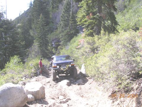 1994 Ford Bronco - through the toughest section, now the long climb