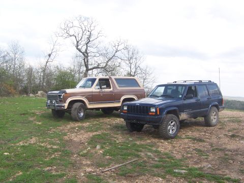 1984 Ford Bronco - My buddies Jeep and my bronco taking a rest...