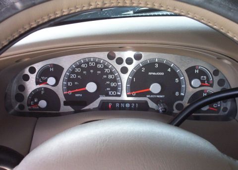 2002 Ford F-150 - aluminum gauge cover, with needles painted to match