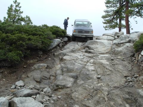 1989 Ford Bronco - wet brakes + steep hill = not fun + pucker