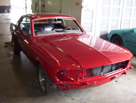 1967 Ford Mustang - from the front better look at the color..Still needs several coats of clear and color sand and replace or remove anything else why we can b…