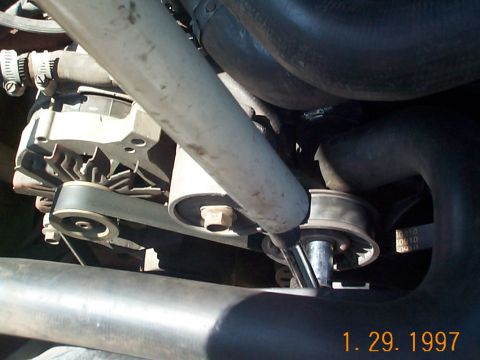 1992 Ford Bronco - Remove the serpentine belt.