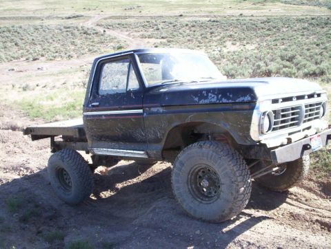 1978 Ford Bronco - This modified flatbed truck features a grille consistent with a 1975 model year.