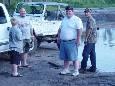 1989 Ford Bronco - Some of the members waiting for me to get the bronco running after i submerged it at the island pond.