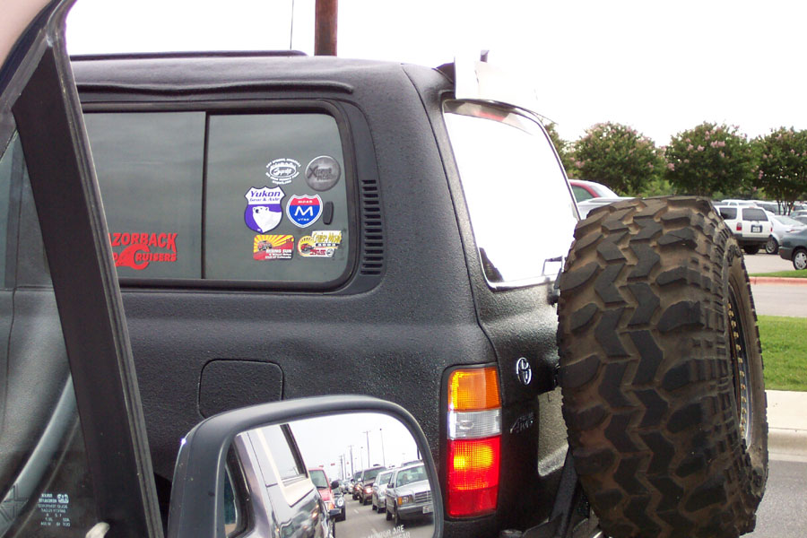 This Land Cruiser was covered in Rhinoliner or some similar product.  It actually looked pretty good.