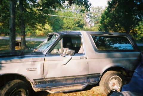 1988 Ford Bronco - My cousin wrecked it on his 19th birthday last year. 7-1-03