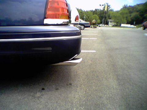 1998 Ford Crown Victoria - 3 inch Exhaust from the side. Boy do those babies shine!