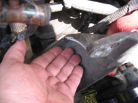 1989 Ford Bronco - bracket is apparently made of aluminum, so the shaving went quickly
