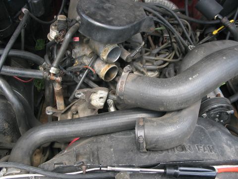 1989 Ford Bronco - over view shot, just before I yanked off the intake tubes.