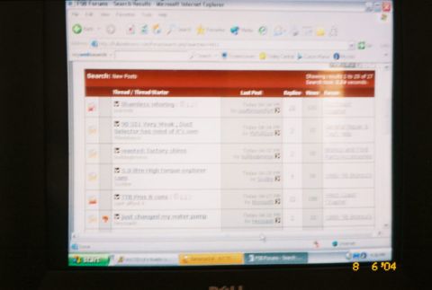 1988 Ford Bronco - A computer screen displays a list of forum threads, with the 'Search: New Posts' header visible.