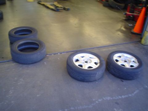 1993 Ford Taurus - """OK, give me those two old tires on these bad wheels.. No, I don't want them balanced.. can't you just mount them??.""" fine, I'll do it…