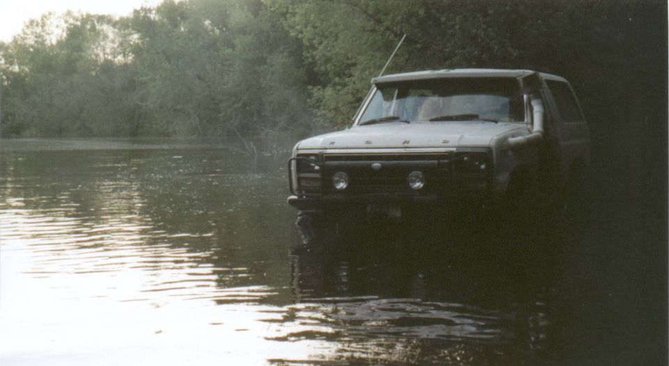 This is a road beside a river, now just part of the river.