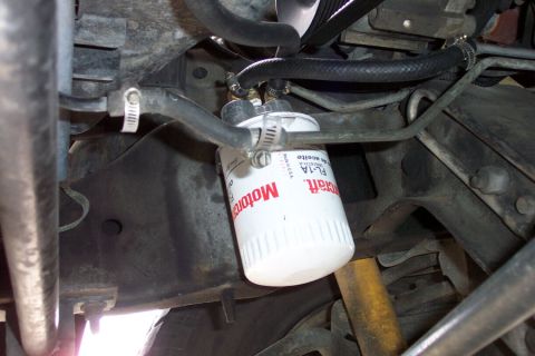 1992 Ford Bronco - The transmission filter from the bottom.