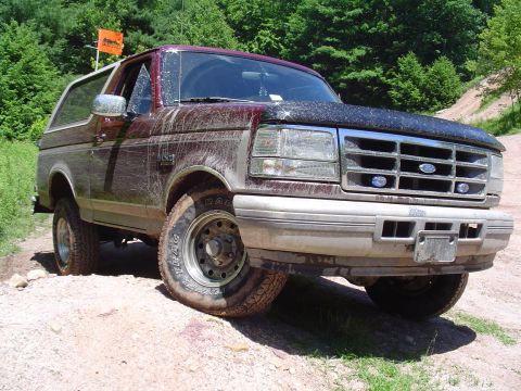 1993 Ford Bronco - This 1993 Ford Bronco is navigating a challenging off-road course.