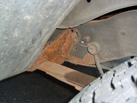 1993 Ford Bronco - Significant rust is visible on the frame and suspension components of this vehicle.