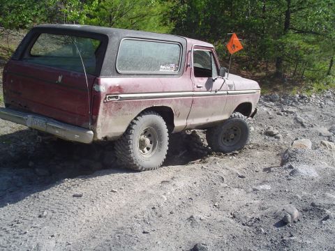 1993 Ford Bronco - This classic Ford Bronco navigates a rough, off-road trail.