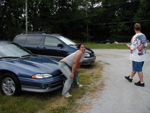 1997 Ford Taurus - I get Steve back for humping my car, and rub my butt all over his wax!
