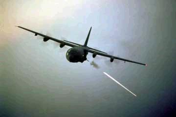 1988 Ford Bronco - A Lockheed C-130 Hercules aircraft is seen in mid-flight, deploying a countermeasure flare.