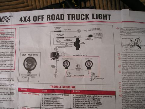 1996 Ford Bronco - Diagram shows installation and troubleshooting for 4x4 off road truck lights.