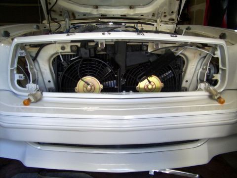 1978 Ford Mustang II - Fans temporary install for test fit.