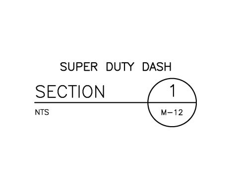 1986 Ford Bronco - Drawing section-divider title block labeled Super Duty Dash Section 1, with no diagram content.