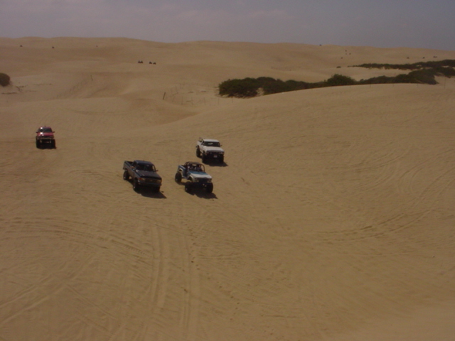 At the bottom of a dune