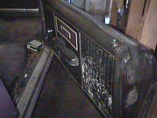 1968 Ford Ranchero - This photo shows a close-up of a vehicle's side panel and grille, with visible damage to the grille.