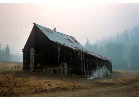 1992 Ford Bronco - Red dot is the sun through the smoke of a forest fire.
