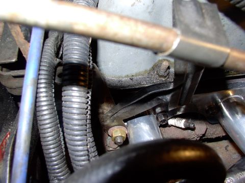 1986 Ford Bronco - Here's another stud I'll be using to support the dipstick tube bracket and the stock 86 coil bracket too(hate that coil location under the…