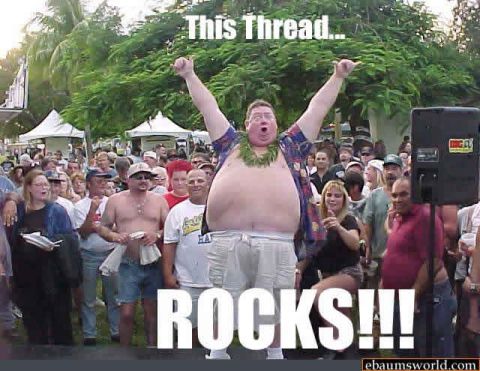 1990 Ford Bronco - A man celebrates in front of a crowd, with text overlays reading "This Thread..." and "ROCKS!!!"
