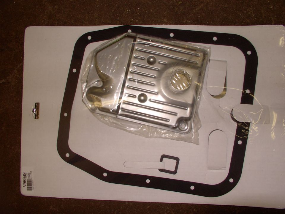 AOD filter kits finally came down 40% in price from last year.  You get rubber gasket (re-usable), steel encased paper filter with seal already on it, cork filter to valve body gasket .