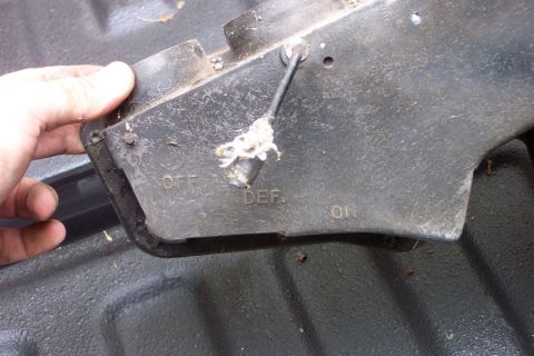 1967 Ford F-100 - Here's what the floor/defrost diverter looked like on my '67. It was a handle that you had to turn by hand rather than a cable-operated one…