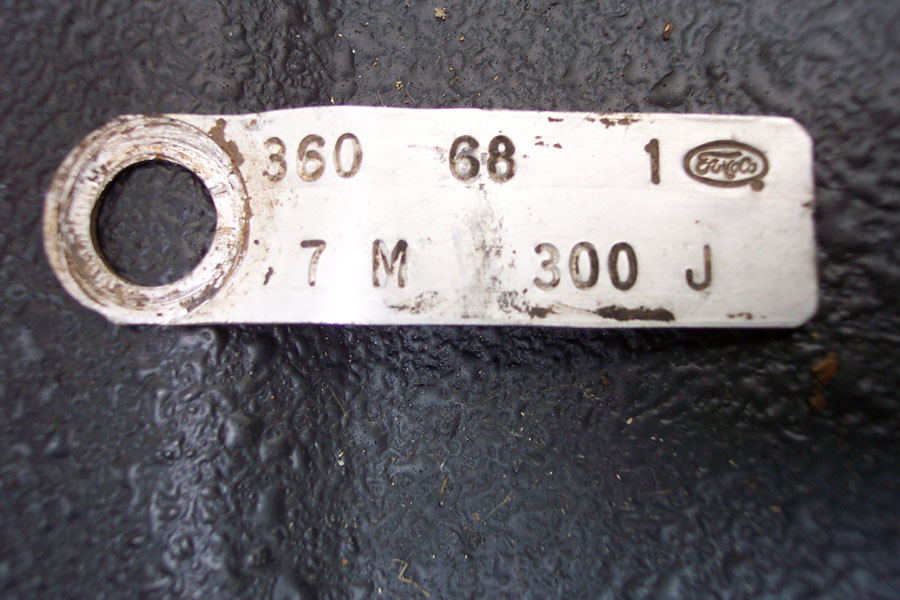 Here's the tag that was on the engine when I bought the truck.