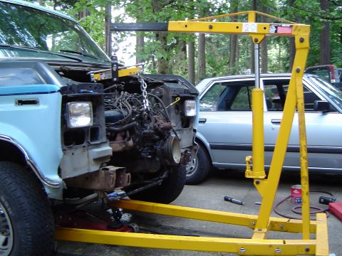 1989 Ford Bronco - Changed the hookup on the engine now that it is farther forward