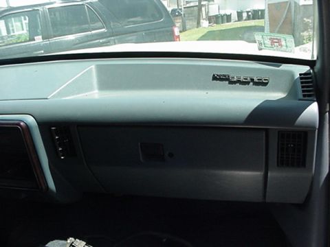 1989 Ford Bronco - Interior view of a 1989 Ford Bronco dashboard, showing the BRONCO emblem.