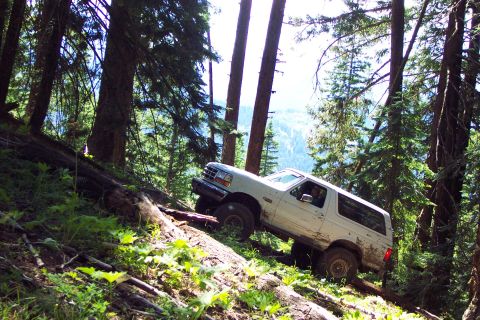 1996 Ford Bronco - Going up Second Section of Trail 676. (6/27/2004)