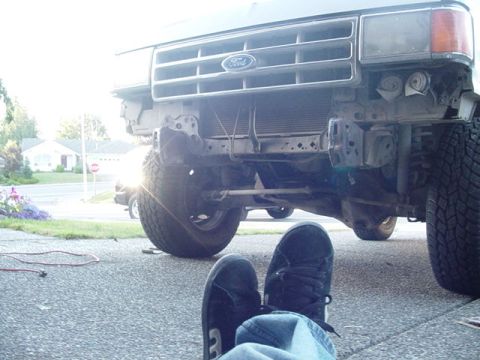 1987 Ford Bronco - final setup, still has to be sleeved for bolts, then we are going to install another crossmember