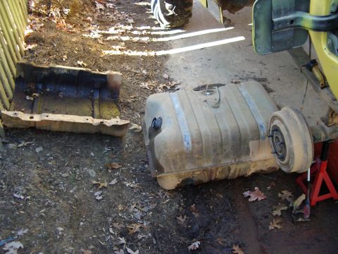 1985 Ford Bronco - Old gas tank removed