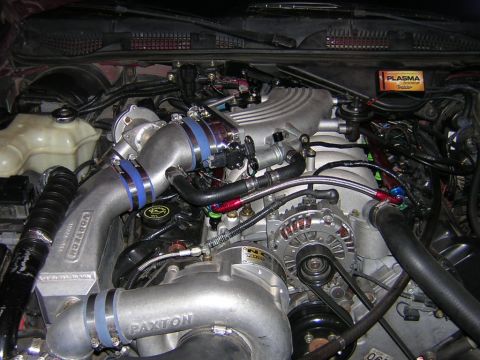 1992 Ford Crown Victoria - Engine bay modifications include twin turbochargers and custom piping.