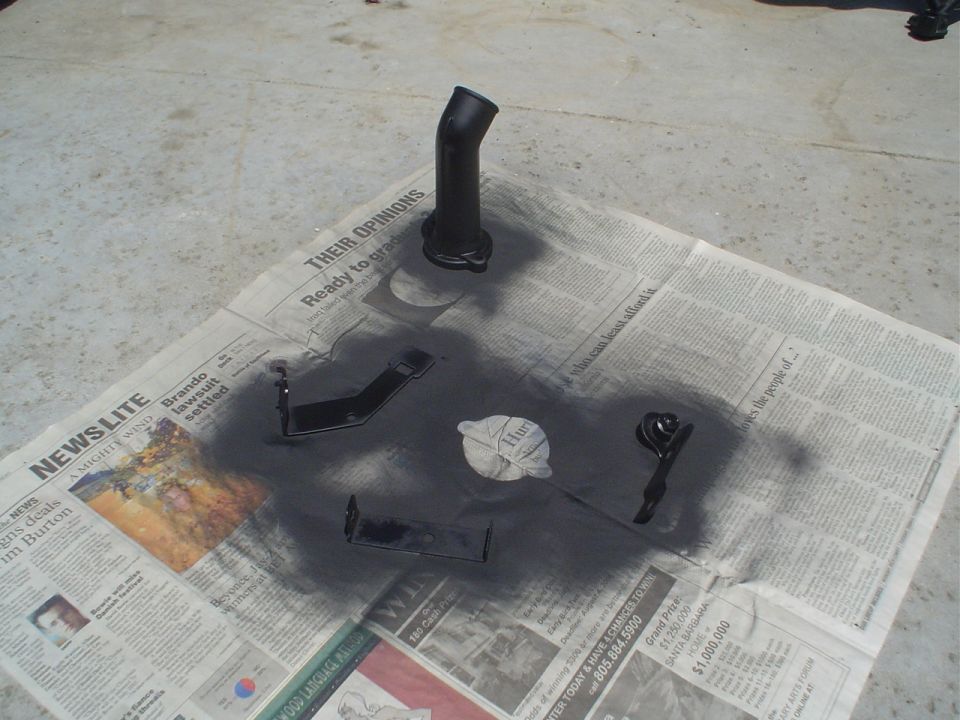 a few brackets from the engine compartment were rusty, sanding a paint will fix that.